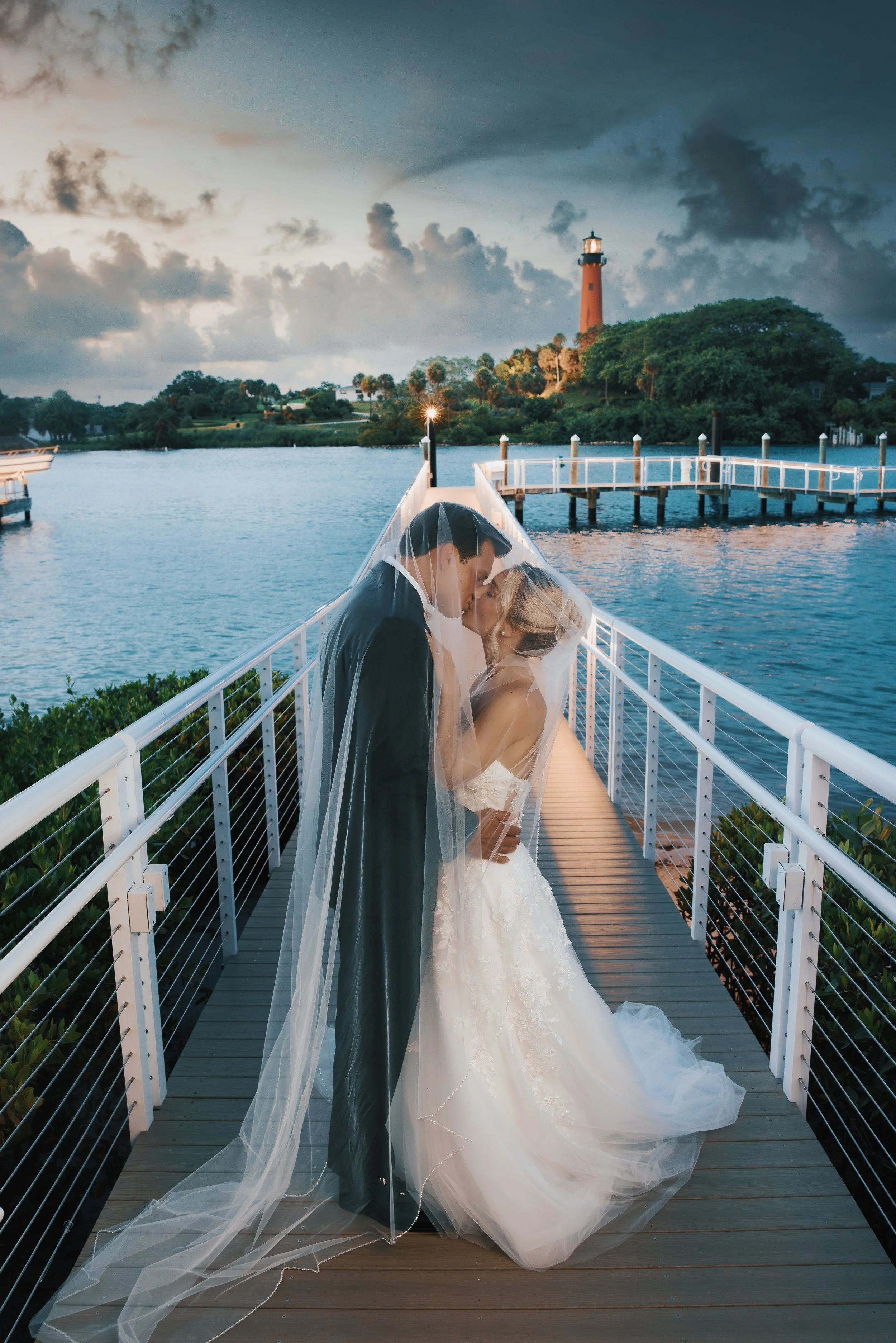 Jupiter Lighthouse wedding at sunset